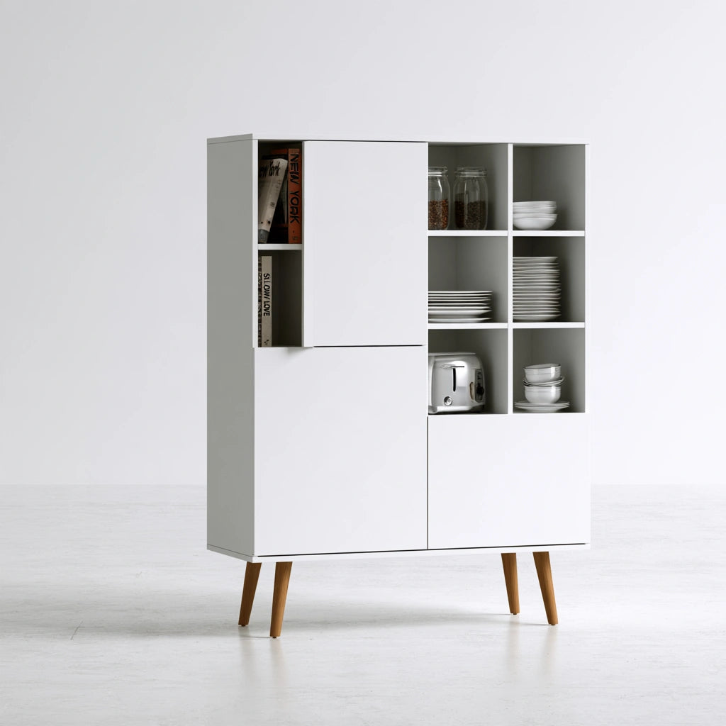 Meuble de rangement en bois, coloris blanc