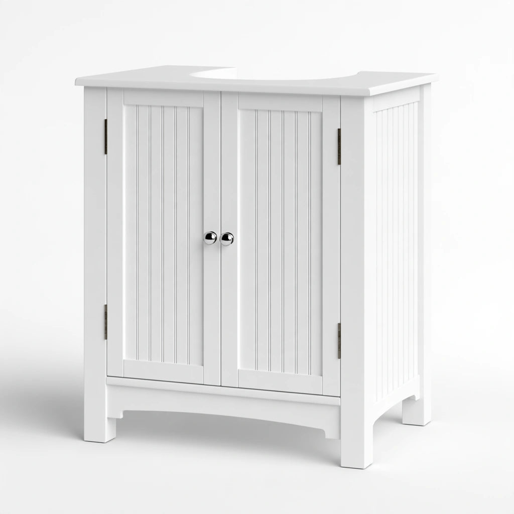 Meuble de rangement en bois, coloris blanc