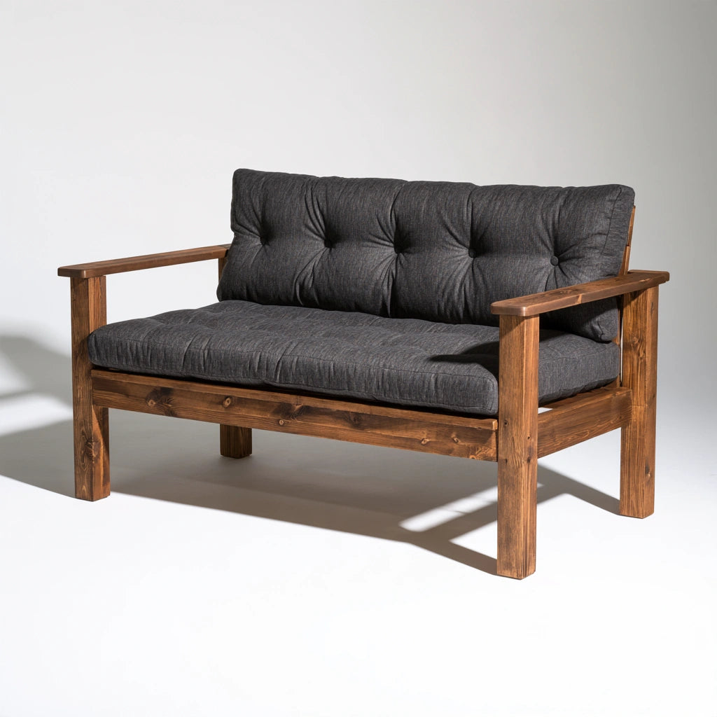 Banc décoratif en bois, coloris gris foncé
