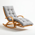 Fauteuil à bascule rembourré en bois, coloris gris clair
